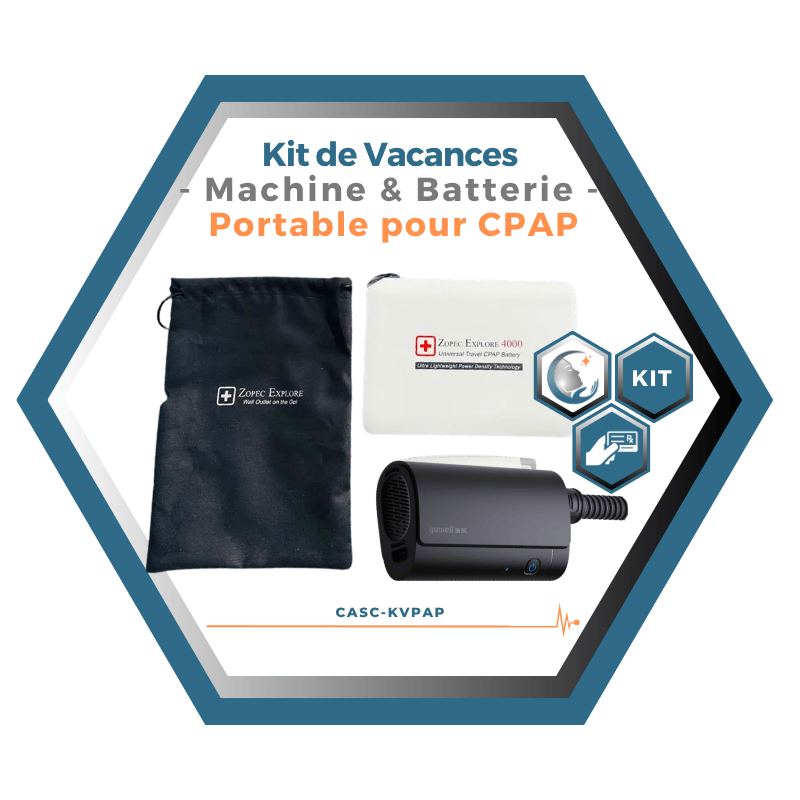 Kit de Vacances Prêt-à-Partir | Machine & Batterie Portable pour CPAP