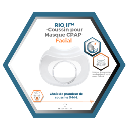 React Health | RIO II™| Coussin pour Masque CPAP Facial| S,M,L