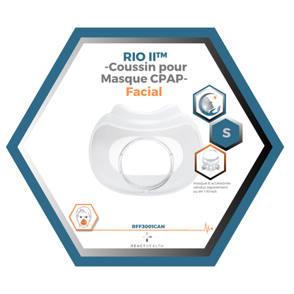 React Health | RIO II™| Coussin pour Masque CPAP Facial| S,M,L