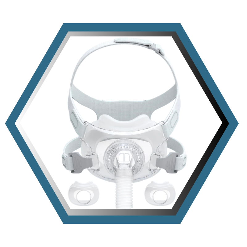 React Health | RIO II™| Masque CPAP Facial | FitPack: harnais,cadre & coussins interchangeables S,M,L