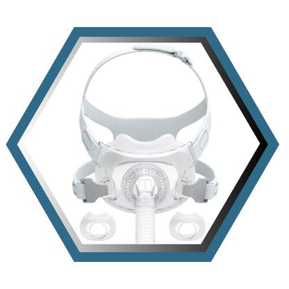React Health | RIO II™| Masque CPAP Facial | FitPack: harnais,cadre & coussins interchangeables S,M,L