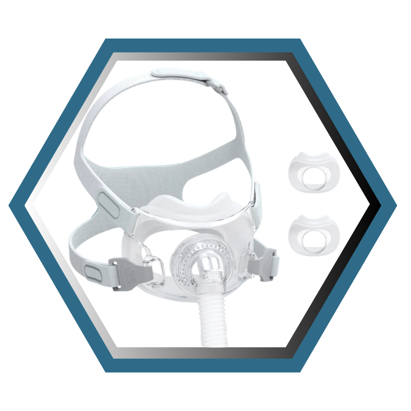 React Health | RIO II™| Masque CPAP Facial | FitPack: harnais,cadre & coussins interchangeables S,M,L
