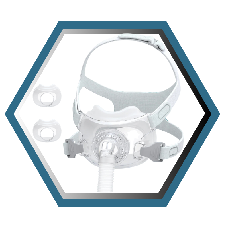 React Health | RIO II™| Masque CPAP Facial | FitPack: harnais,cadre & coussins interchangeables S,M,L