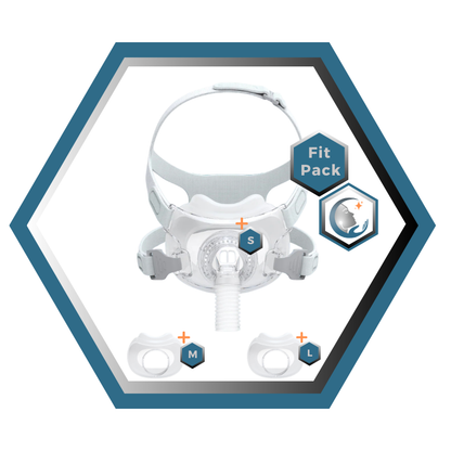 React Health | RIO II™| Masque CPAP Facial | FitPack: harnais,cadre & coussins interchangeables S,M,L