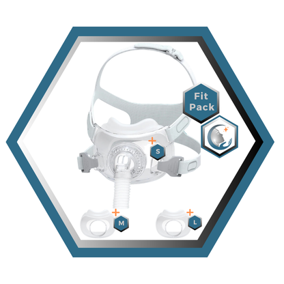 React Health | RIO II™| Masque CPAP Facial | FitPack: harnais,cadre & coussins interchangeables S,M,L