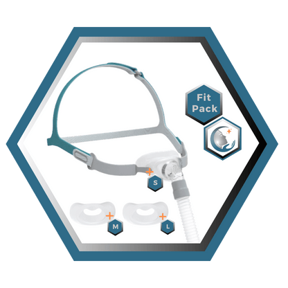 React Health | RIO II™| Masque CPAP Sous-Narinaire| FitPack: harnais,cadre, tube & coussins interchangeables S,M,L
