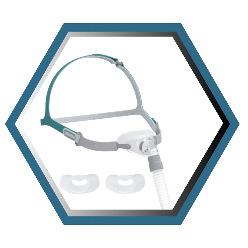 React Health | RIO II™| Masque CPAP Sous-Narinaire| FitPack: harnais,cadre, tube & coussins interchangeables S,M,L