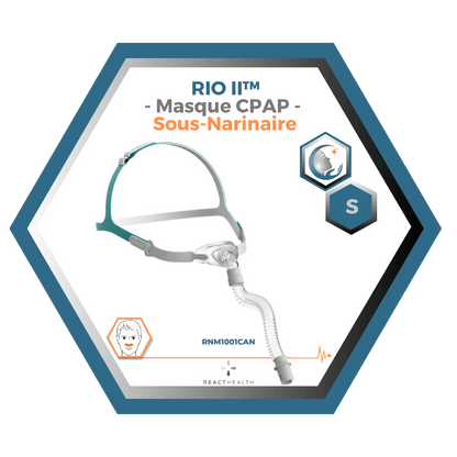 React Health | RIO II™| Masque CPAP Sous-Narinaire| Choix de grandeur S,M,L