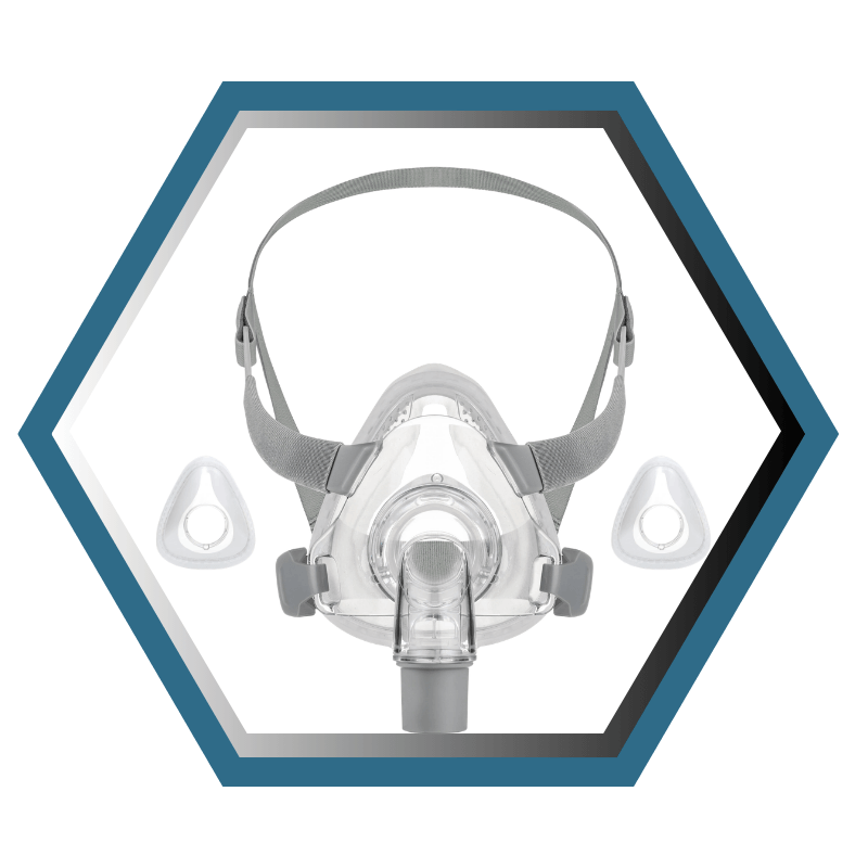 Masque Facial Siesta 2 de React Tech vue de face avce ses coussins