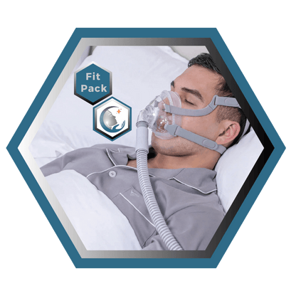 React Health | Siesta 2™| Masque CPAP Facial |FitPack:harnais,cadre & coussins interchangeables S,M,L