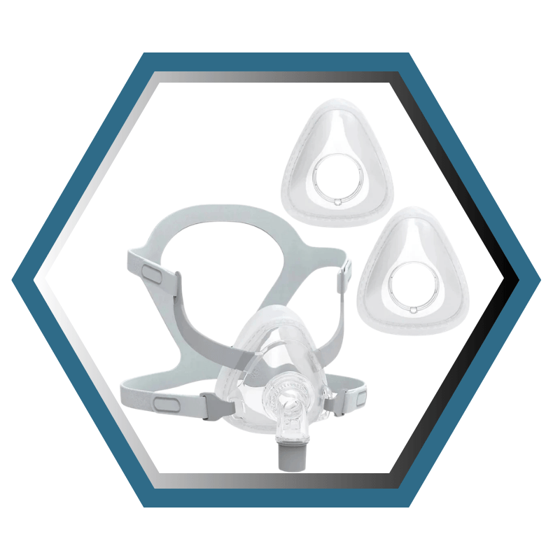 React Health | Siesta 2™| Masque CPAP Facial |FitPack:harnais,cadre & coussins interchangeables S,M,L