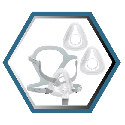 React Health | Siesta 2™| Masque CPAP Facial |FitPack:harnais,cadre & coussins interchangeables S,M,L