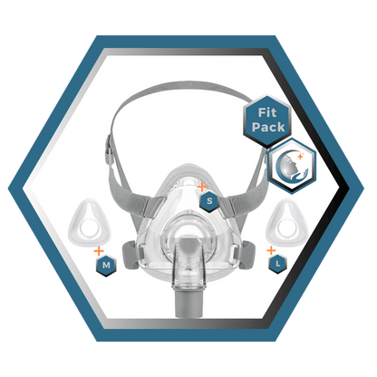 React Health | Siesta 2™| Masque CPAP Facial |FitPack:harnais,cadre & coussins interchangeables S,M,L