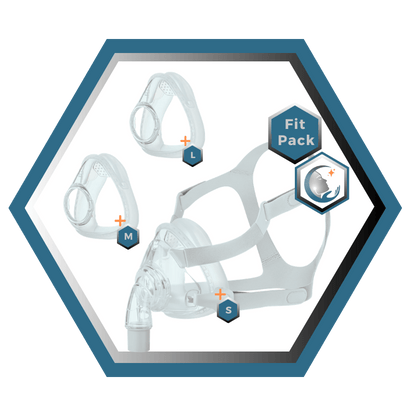 React Health | Siesta 2™| Masque CPAP Facial |FitPack:harnais,cadre & coussins interchangeables S,M,L