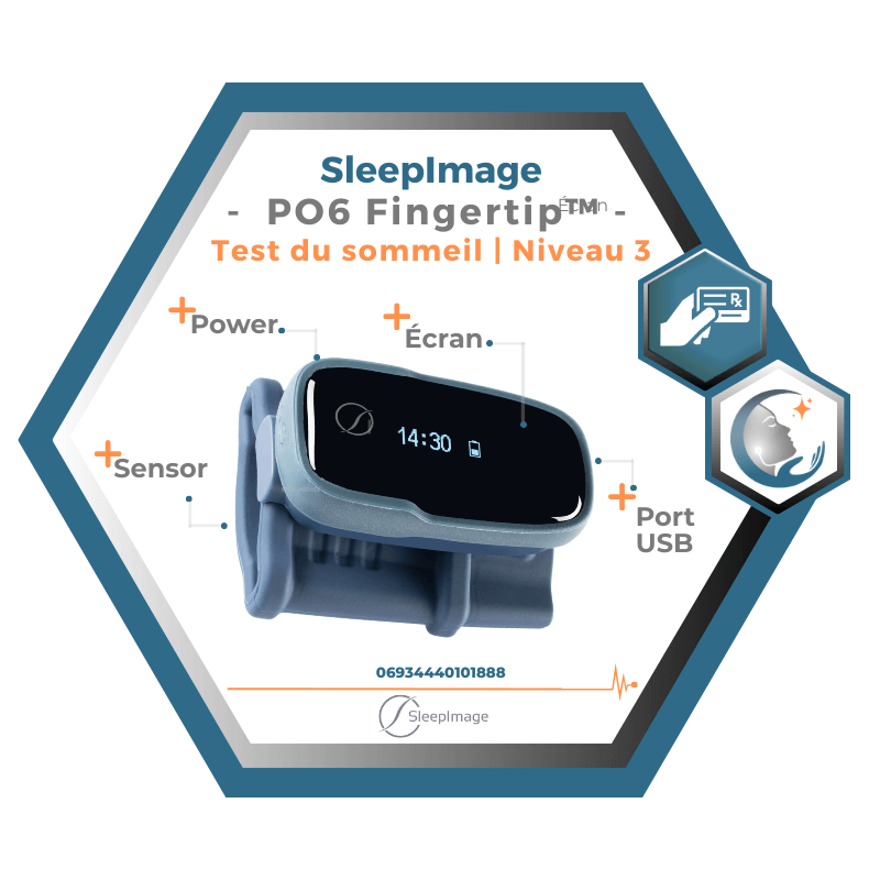 SleepImage  | PO6 Fingertip™  | Test du sommeil | Niveau 3