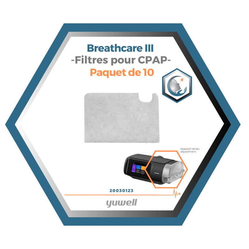 Yuwell | Breathcare III | Filtres pour CPAP | Paquet 10