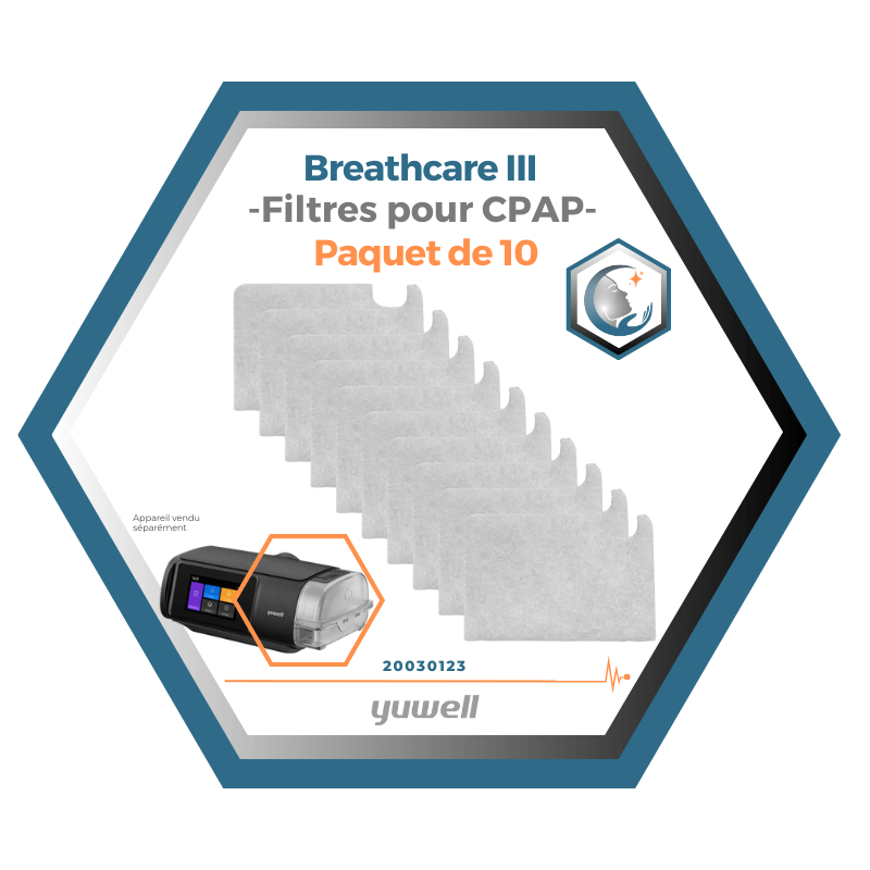 Yuwell | Breathcare III | Filtres pour CPAP | Paquet 10