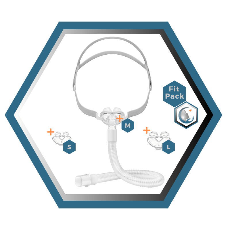 Yuwell | Breathwear | Masque CPAP Narinaire | Sans appui frontal | FitPack: Courroie, cadre, tube, coussins interchangeables S,M,L, YP-01