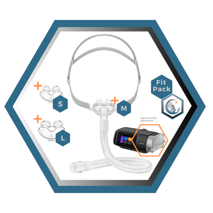 Yuwell | Breathwear | Masque CPAP Narinaire | Sans appui frontal | FitPack: Courroie, cadre, tube, coussins interchangeables S,M,L, YP-01