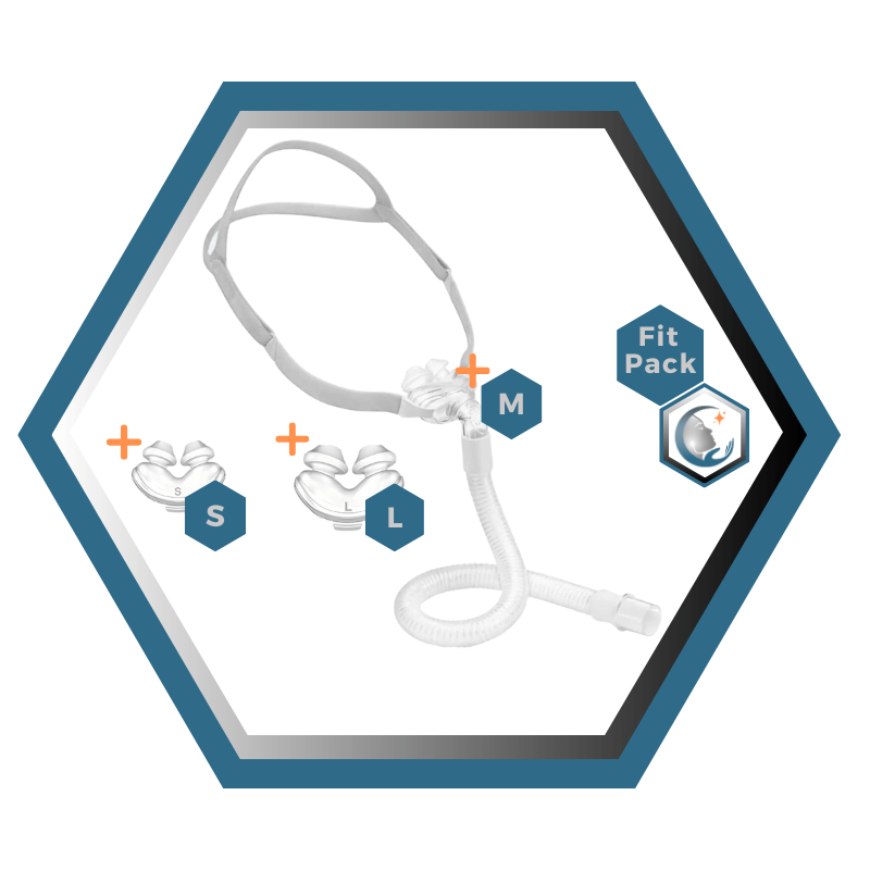 Yuwell | Breathwear | Masque CPAP Narinaire | Sans appui frontal | FitPack: Courroie, cadre, tube, coussins interchangeables S,M,L, YP-01