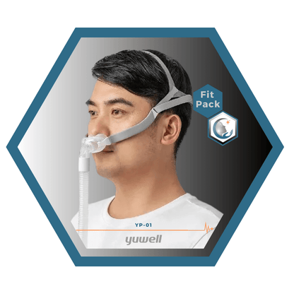 Yuwell | Breathwear | Masque CPAP Narinaire | Sans appui frontal | FitPack: Courroie, cadre, tube, coussins interchangeables S,M,L, YP-01