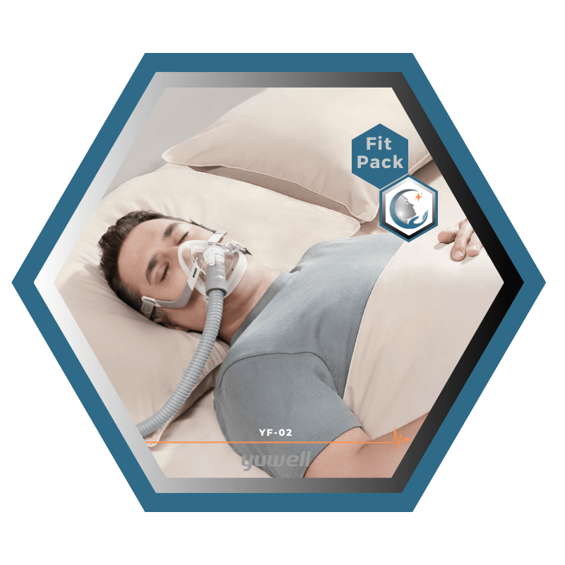 Yuwell | Breathwear | Masque CPAP Facial |Sans appui frontal|Fitpack: Courroie, cadre, coussins interchangeables S,M,L,-YF-02