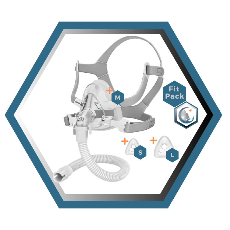 Yuwell | Breathwear | Masque CPAP Facial |Sans appui frontal|Fitpack: Courroie, cadre, coussins interchangeables S,M,L,-YF-02