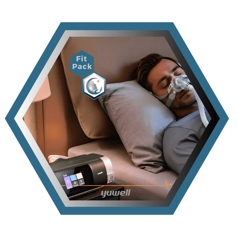Yuwell | BreathWear | Masque CPAP Nasal | Sans appui frontal | FitPack: Courroie, cadre, coussins interchangeables S,M,L,