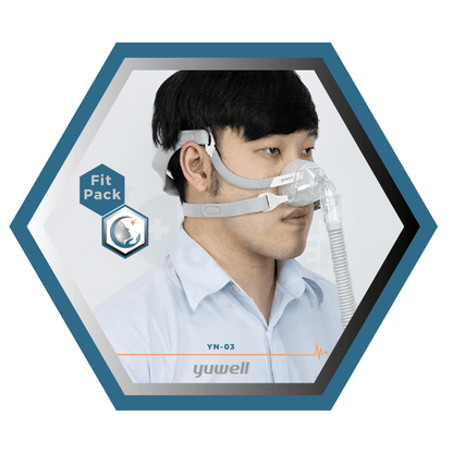 Yuwell | BreathWear | Masque CPAP Nasal | Sans appui frontal | FitPack: Courroie, cadre, coussins interchangeables S,M,L,