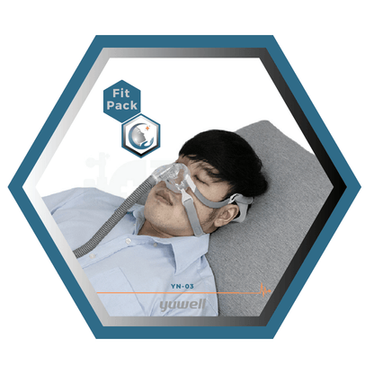 Yuwell | BreathWear | Masque CPAP Nasal | Sans appui frontal | FitPack: Courroie, cadre, coussins interchangeables S,M,L,