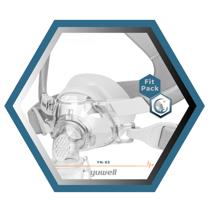 Yuwell | BreathWear | Masque CPAP Nasal | Sans appui frontal | FitPack: Courroie, cadre, coussins interchangeables S,M,L,