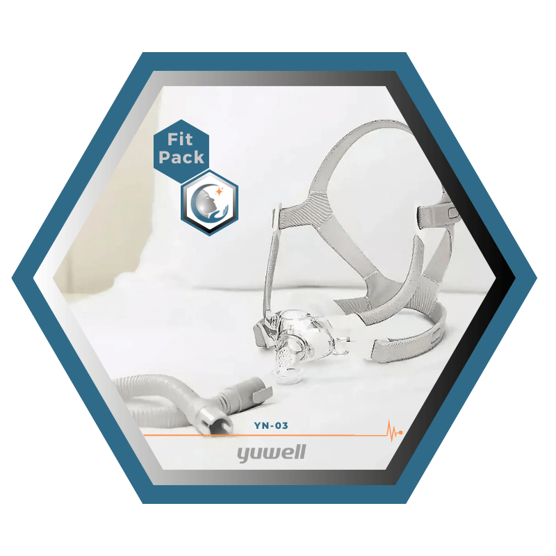 Yuwell | BreathWear | Masque CPAP Nasal | Sans appui frontal | FitPack: Courroie, cadre, coussins interchangeables S,M,L,