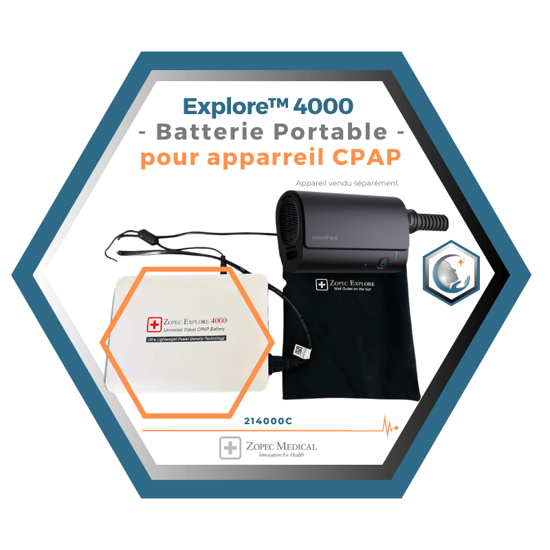 Zopec  | Explore™ 4000 | Batterie Portable pour apparreil CPAP