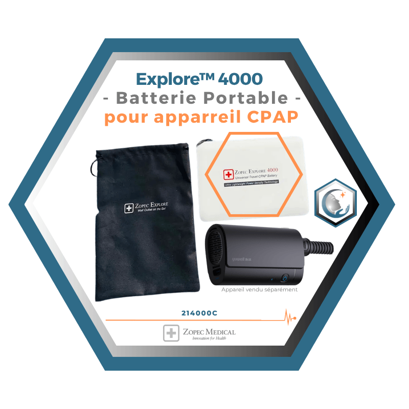 Zopec  | Explore™ 4000 | Batterie Portable pour apparreil CPAP