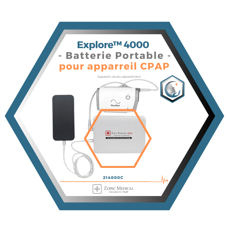 Zopec  | Explore™ 4000 | Batterie Portable pour apparreil CPAP