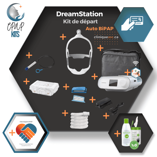 Philips Respironics DreamStation Auto BiPAP | Kit : appareil, masque et accessoires de netttoyage
